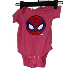 ⭐️3/$20 Baby Girl Rabbit Skins Pink Spider-Man Bodysuit 6 Months